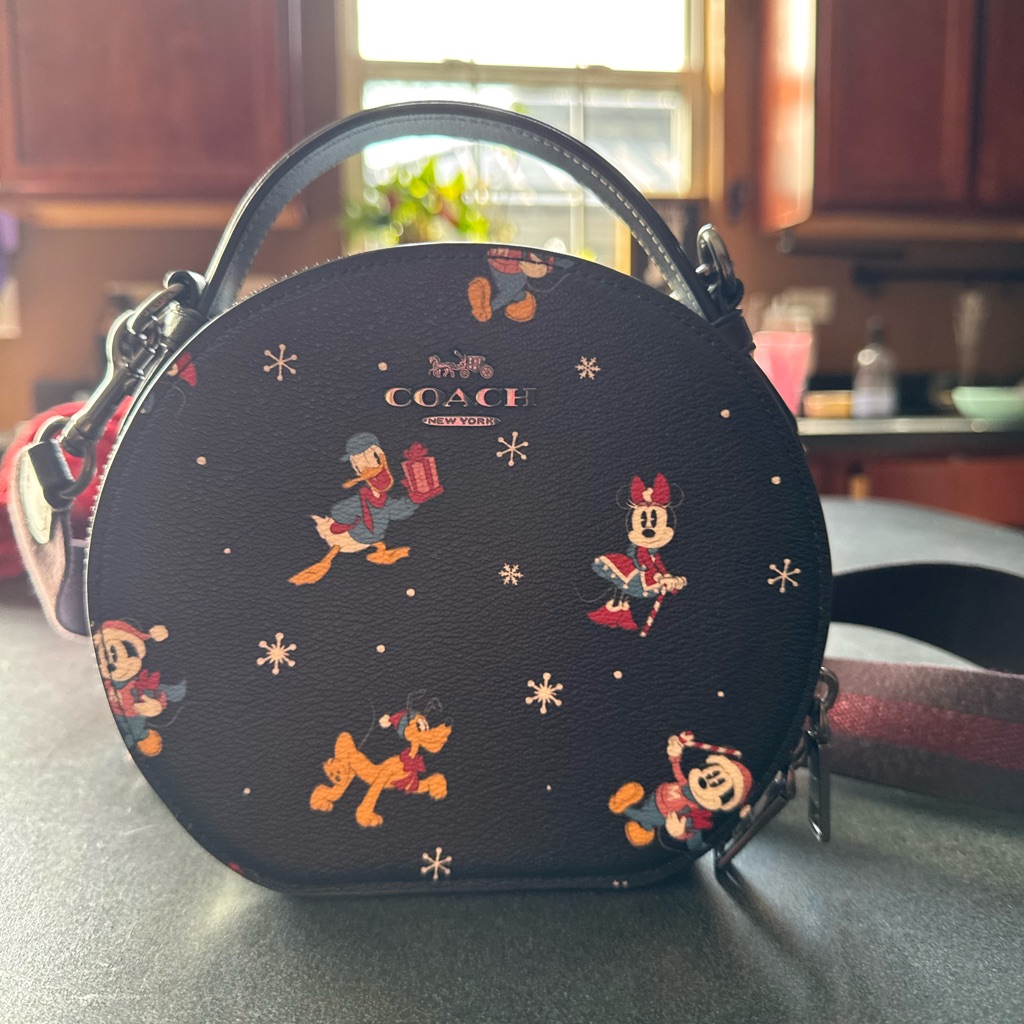 Coach Black Crossbody Bag With Festive Holiday Print
